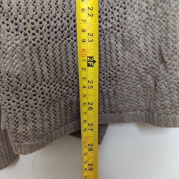 Seduction Open Front Cardigan with Vertical Ribbing Shawl Style Collar Small - Picture 8 of 10